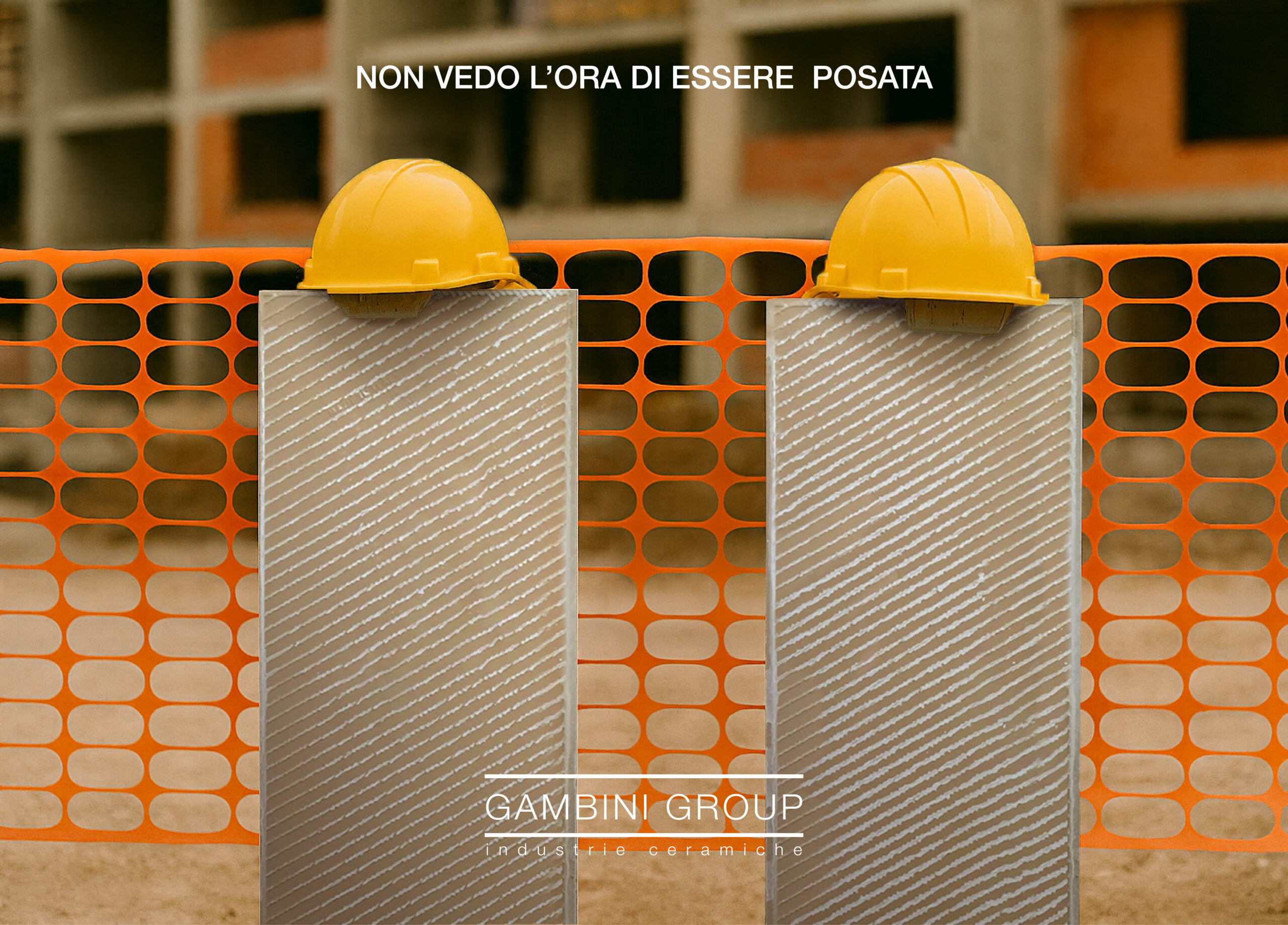 Due piastrelle in cantiere "non vedo l'ora di essere posata"